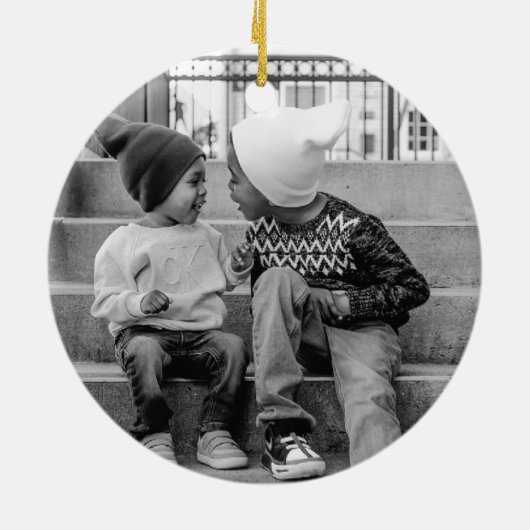 Sparkly Bubbly Script Vrolijke vakantie Keramisch Ornament (Achterkant)