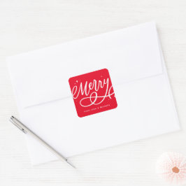 Sparkly Bubbly Script Vrolijke vakantie Vierkante Sticker