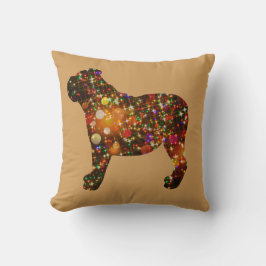 Sparkly Bulldog Bokeh Silhouette Kussen