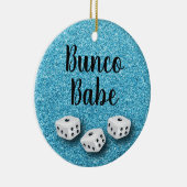 Sparkly Bunco Babe Faux Blue Glitter Chic Keramisch Ornament (Rechts)