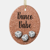 Sparkly Bunco Babe Faux Roos Gold Glitter Keramisch Ornament (Rechts)