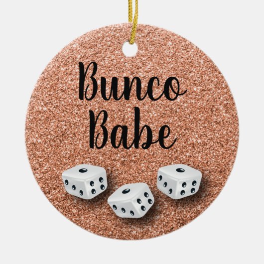 Sparkly Bunco Babe Faux Roos Gold Glitter Keramisch Ornament (Voorkant)