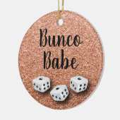 Sparkly Bunco Babe Faux Roos Gold Glitter Keramisch Ornament (Links)