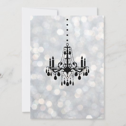 Sparkly Chandelier Bat Mitzvah Uitnodiging (Achterkant)