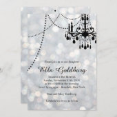 Sparkly Chandelier Bat Mitzvah Uitnodiging (Voorkant / Achterkant)