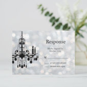 Sparkly Chandelier RSVP Kaartje (Staand voorkant)