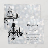 Sparkly Chandelier RSVP Kaartje (Voorkant / Achterkant)