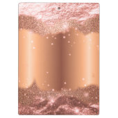 Sparkly Chic Glitter Faux Folie Roos Gouden Glam Klembord (Achterkant)