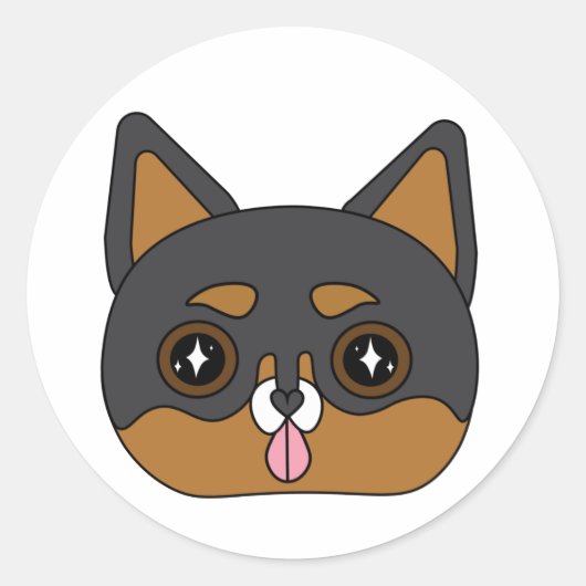 Sparkly chihuahua ronde sticker (Voorkant)