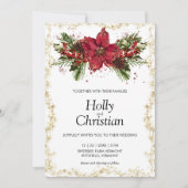 Sparkly Christmas bruiloft uitnodigingen (Voorkant)