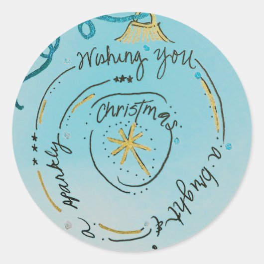 Sparkly Christmas Ornament Sticker (Voorkant)