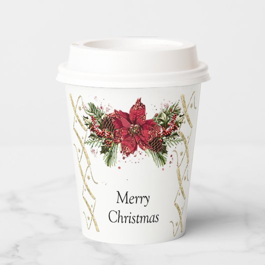 Sparkly Christmas Paper Cup Papieren Bekers (Achterkant)