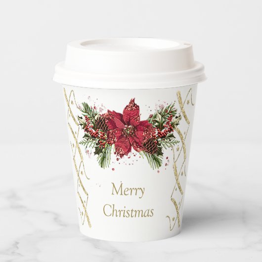 Sparkly Christmas Paper Cup Papieren Bekers (Voorkant)