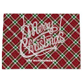 Sparkly Christmas Plaid  Groot Cadeauzakje (Voorkant)