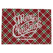 Sparkly Christmas Plaid  Groot Cadeauzakje (Achterkant)