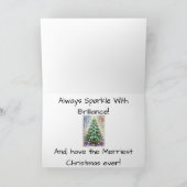 Sparkly Christmas Tree Merry Xmas Geometric Feestdagen Kaart (Binnen)