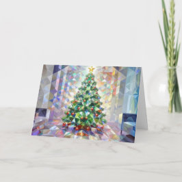 Sparkly Christmas Tree Merry Xmas Geometric Feestdagen Kaart