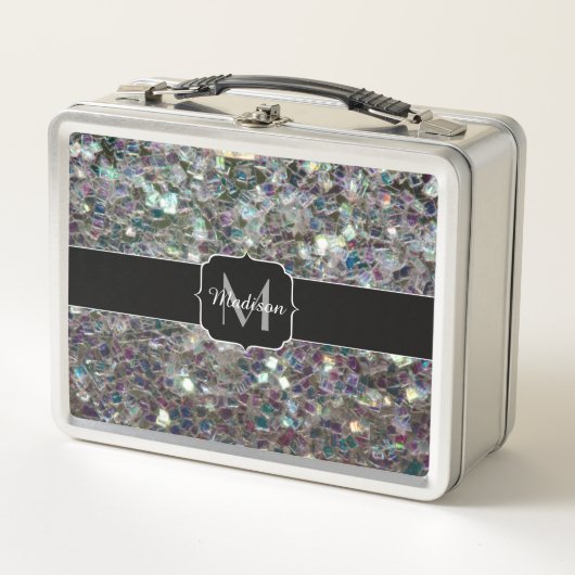 Sparkly Colorful Silver Mosaic Monogram (Voorkant)