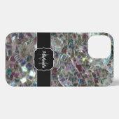 Sparkly Colorful Silver Mosaic Monogram iPhone Hoesje (Achterkant horizontaal)