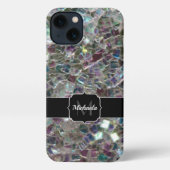 Sparkly Colorful Silver Mosaic Monogram iPhone Hoesje (Achterkant)
