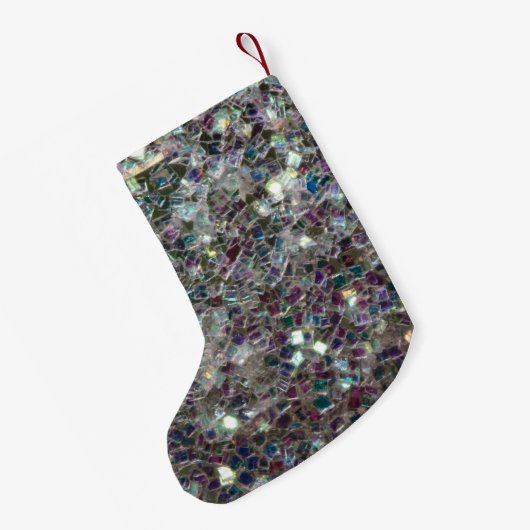 Sparkly Colorful Silver Mosaic Monogram Kleine Kerstsok (Achterkant (Hangend))