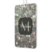 Sparkly Colorful Silver Mosaic Monogram Luchtverfrisser (Links)