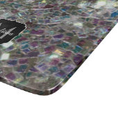 Sparkly Colorful Silver Mosaic Monogram Snijplank (Hoek)