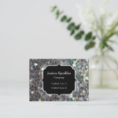 Sparkly Colorful Silver Mosaic Monogram Visitekaartje (Staand voorkant)