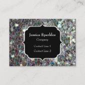 Sparkly Colorful Silver Mosaic Monogram Visitekaartje (Voorkant)