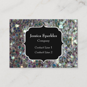 Sparkly Colorful Silver Mosaic Monogram Visitekaartje