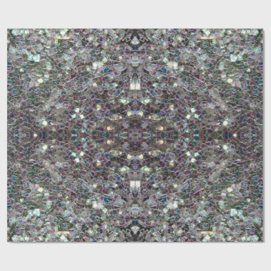 Sparkly colorful Silver Mosaic v4 (mandala) Cadeaupapier (Vlak)