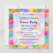 Sparkly Colorful Simple Christmas Dinner Party  Kaart (Voorkant)