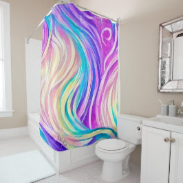 Sparkly Colorful Swirly Pattern Douchegordijn