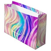 Sparkly Colorful Swirly Pattern Groot Cadeauzakje (Voorkant Gekanteld)