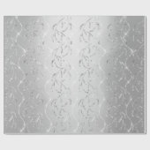 Sparkly Confetti Laurel Floral Silver Diamonds Cadeaupapier (Vlak)