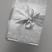 Sparkly Confetti Laurel Floral Silver Diamonds Cadeaupapier