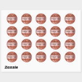 Sparkly Copper Glitter Roos Gold Shimmer Folie Ronde Sticker (Vel)