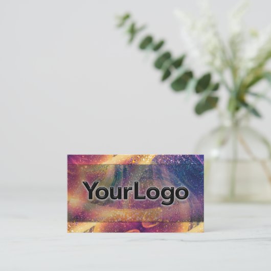 Sparkly Cosmic Galaxy Artisan Company Logo  Visitekaartje (Staand voorkant)