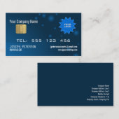 Sparkly Credit Kaart Blue Visitekaartje (Voorkant / Achterkant)