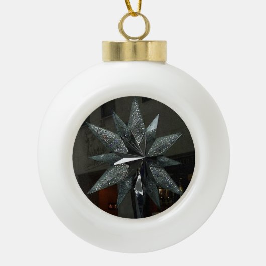 Sparkly Crystal Star Ceramic Ball Ornament (Voorkant)