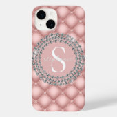 Sparkly Custom Diamonds Blush Roze Monogram Case-Mate iPhone Case (Achterkant)