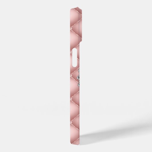 Sparkly Custom Diamonds Blush Roze Monogram Case-Mate iPhone Case (Achterkant / Rechts)