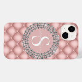 Sparkly Custom Diamonds Blush Roze Monogram Case-Mate iPhone Case (Achterkant (horizontaal))