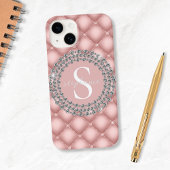 Sparkly Custom Diamonds Blush Roze Monogram Case-Mate iPhone Case