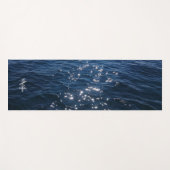 Sparkly Deep Blue Zee Waves Monogram Yogamat (Voorkant (horizontaal))