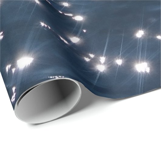 Sparkly Deep Blue Zeeen Waves Cadeaupapier (Rol Hoek)