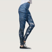 Sparkly Deep Blue Zeeen Waves Leggings (Rechts)