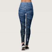 Sparkly Deep Blue Zeeen Waves Leggings (Achterkant)