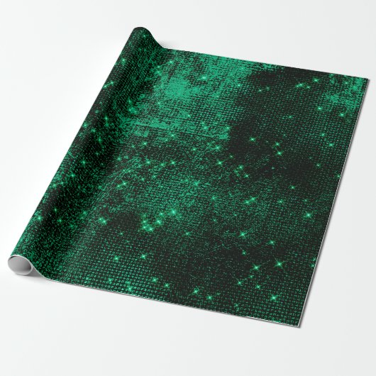 Sparkly Deep Cali Green Metallic Leather Urban Cadeaupapier (Uitgerold)
