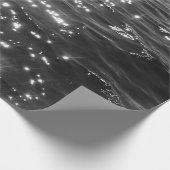 Sparkly Deep Zee Ocean Waves Black White Cadeaupapier (Hoek)